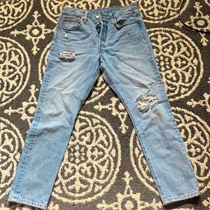 Blue Levi’s 501 jeans